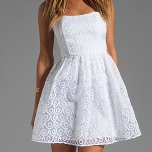 BB Dakota Jack White Embroidered Organza Dress